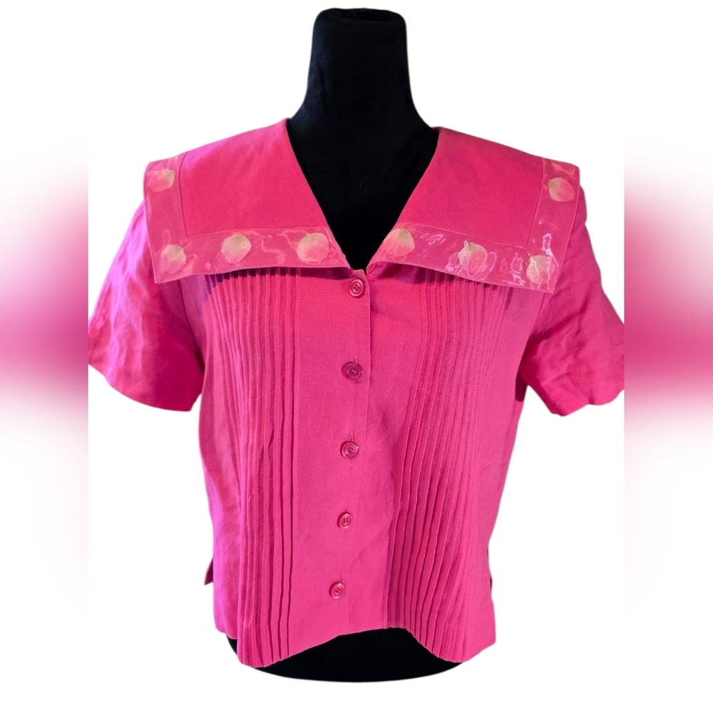 Vintage Positive Attitude Crop Pink Top